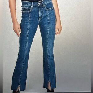 Express Denim Perfect High Rise Front Slit Bootcut Jeans – Size 2L Long